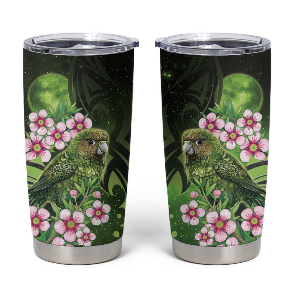 New Zealand Aotearoa Kakapo Tumbler Cup Maori Pattern With Manuka Galaxy Style - Polynesian Pride