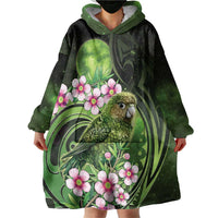 New Zealand Aotearoa Kakapo Wearable Blanket Hoodie Maori Pattern With Manuka Galaxy Style - Polynesian Pride