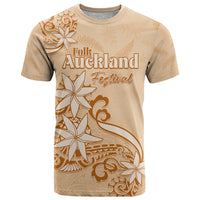 Personalised New Zealand Auckland Folk Festival T Shirt Vintage Style LT05 Brown - Polynesian Pride