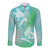 Couple Sea Turtle One Love One Heart Long Sleeve Button Shirt LT05 Unisex Aqua - Polynesian Pride