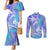 Couple Blue Sea Turtle Heart Love Couples Matching Mermaid Dress and Long Sleeve Button Shirt LT05 Blue - Polynesian Pride