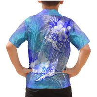 Couple Blue Sea Turtle Heart Love Family Matching Mermaid Dress and Hawaiian Shirt LT05 - Polynesian Pride
