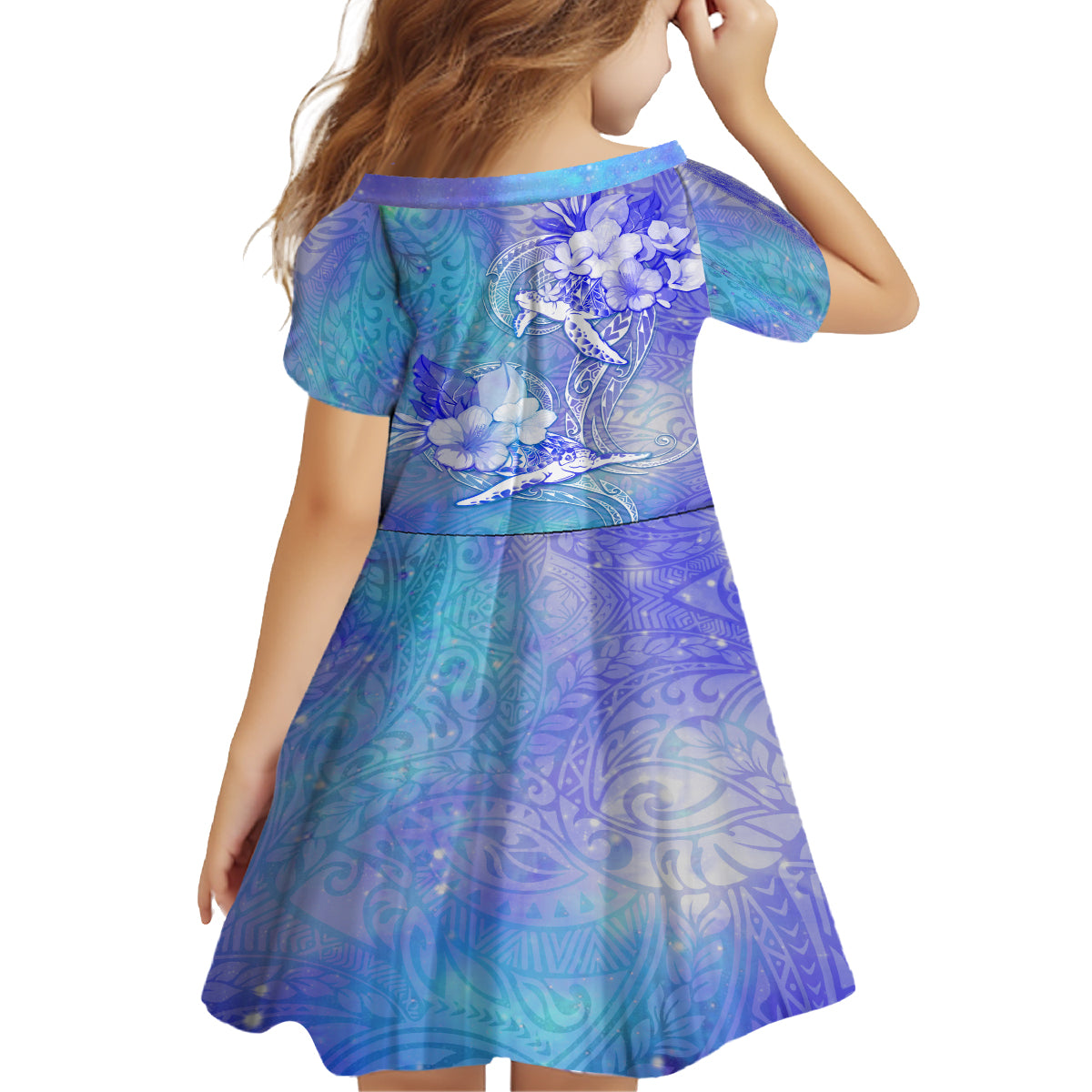 Couple Blue Sea Turtle Heart Love Family Matching Puletasi Dress and Hawaiian Shirt LT05 - Polynesian Pride