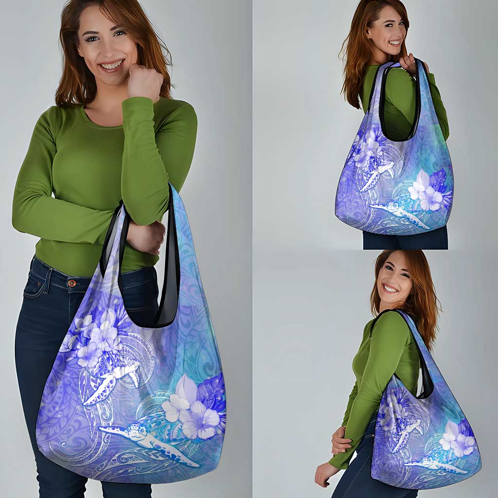 Couple Blue Sea Turtle Heart Love Grocery Bag