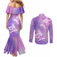Couple Sea Turtle Love Give Us A Fairytale Couples Matching Mermaid Dress and Long Sleeve Button Shirt LT05 - Polynesian Pride