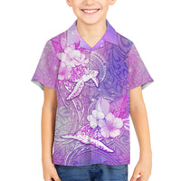 Couple Sea Turtle Love Give Us A Fairytale Family Matching Off Shoulder Short Dress and Hawaiian Shirt LT05 Son's Shirt Pink - Polynesian Pride