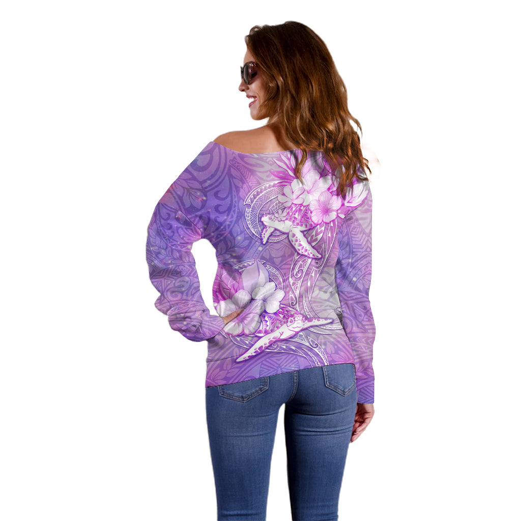 Couple Sea Turtle Love Give Us A Fairytale Off Shoulder Sweater LT05 - Polynesian Pride