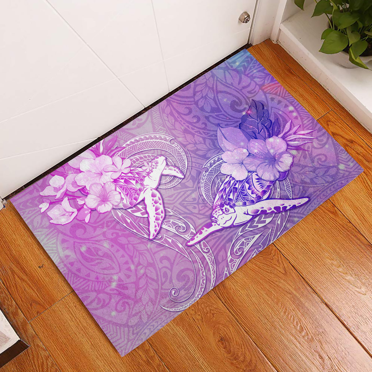 Couple Sea Turtle Love Give Us A Fairytale Rubber Doormat LT05 Pink - Polynesian Pride