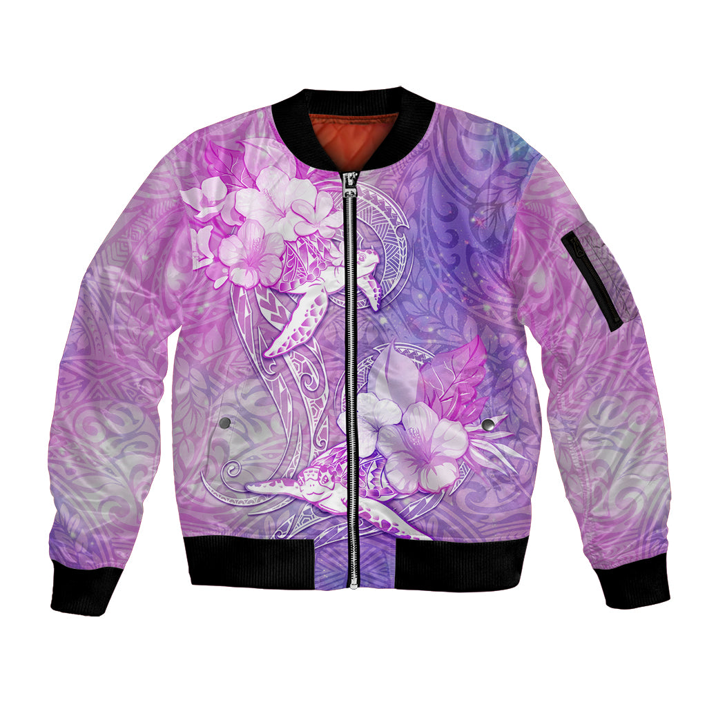 Couple Sea Turtle Love Give Us A Fairytale Sleeve Zip Bomber Jacket LT05 Unisex Pink - Polynesian Pride