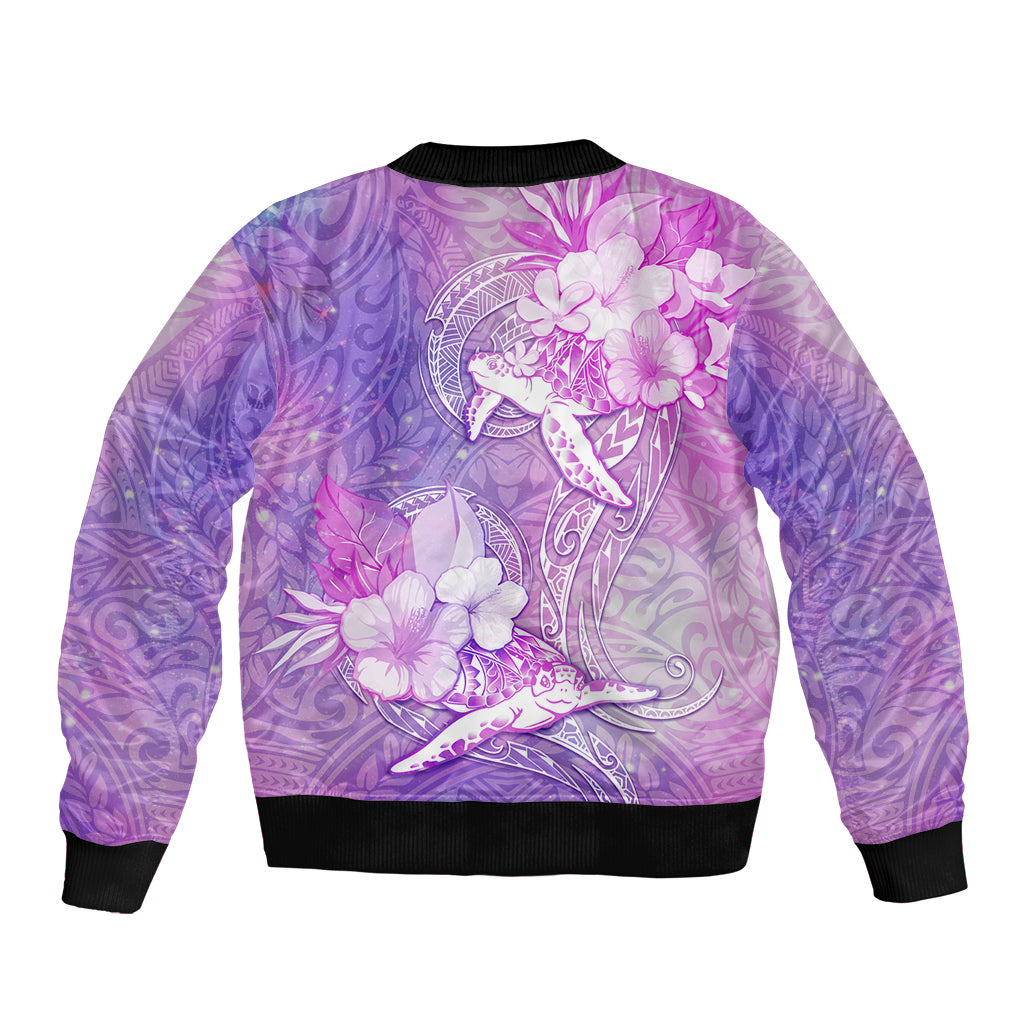 Couple Sea Turtle Love Give Us A Fairytale Sleeve Zip Bomber Jacket LT05 - Polynesian Pride