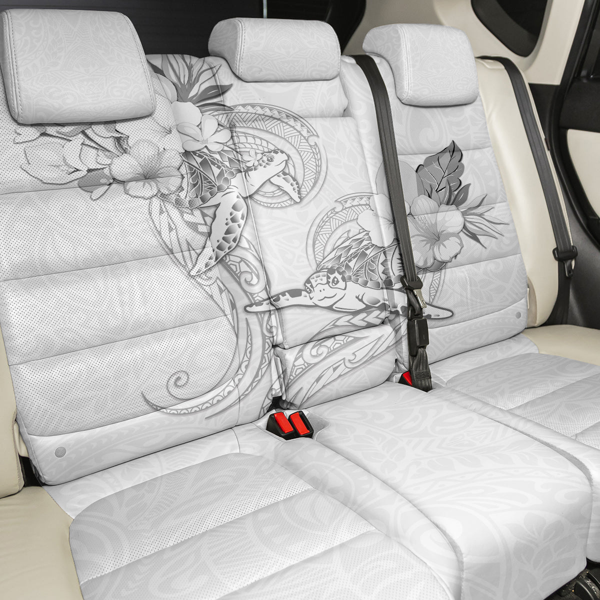 Polynesia Sea Turtle Couple Back Car Seat Cover Happy Valentine Day White LT05 - Polynesian Pride