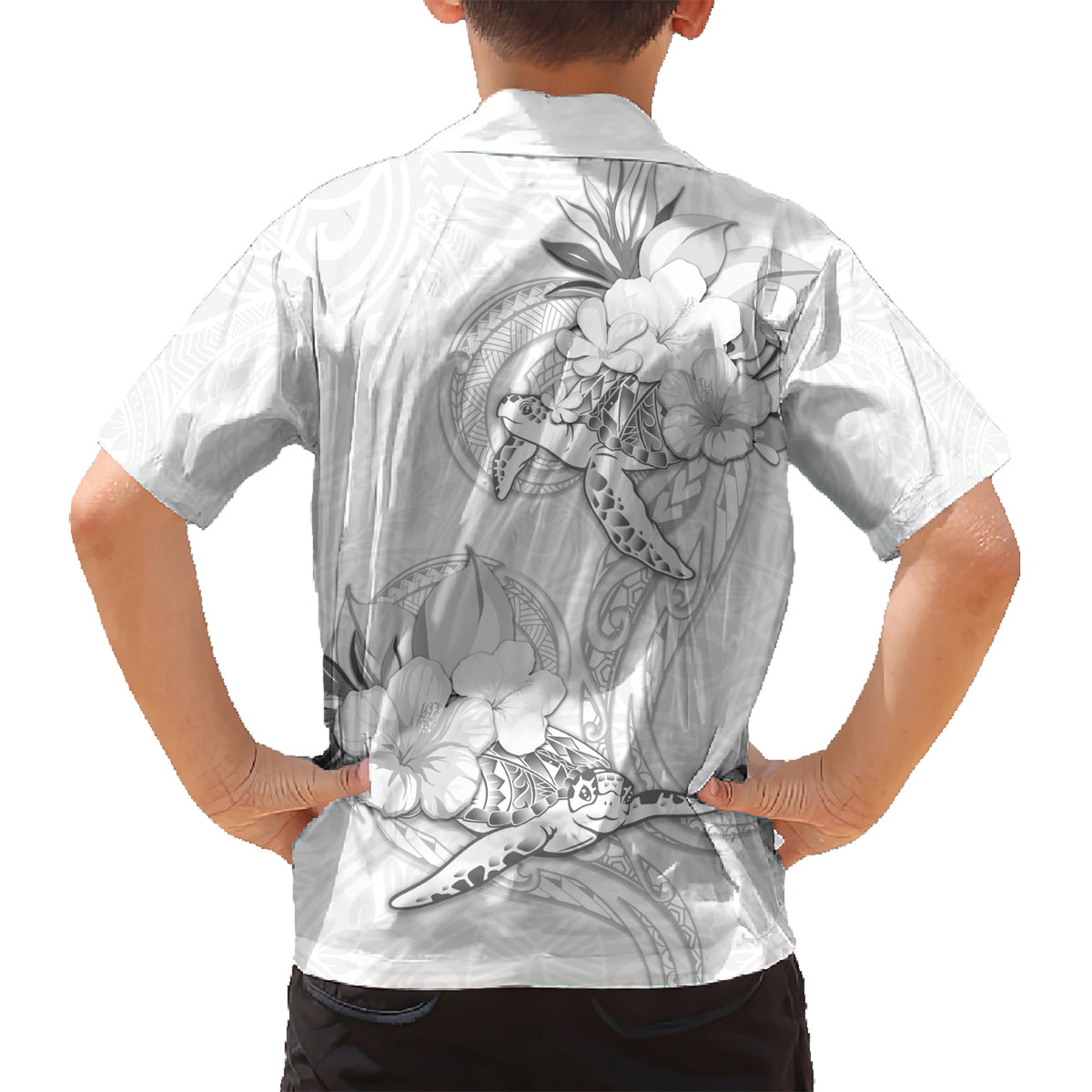 Polynesia Sea Turtle Couple Kid Hawaiian Shirt Happy Valentine Day White LT05 - Polynesian Pride