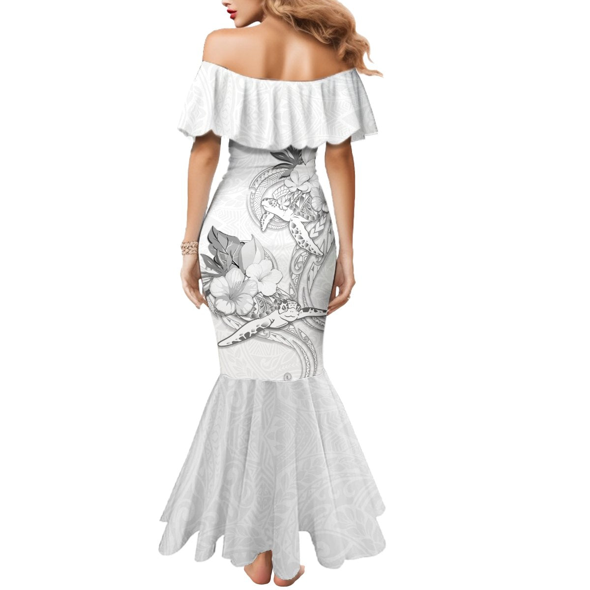Polynesia Sea Turtle Couple Mermaid Dress Happy Valentine Day White LT05 - Polynesian Pride