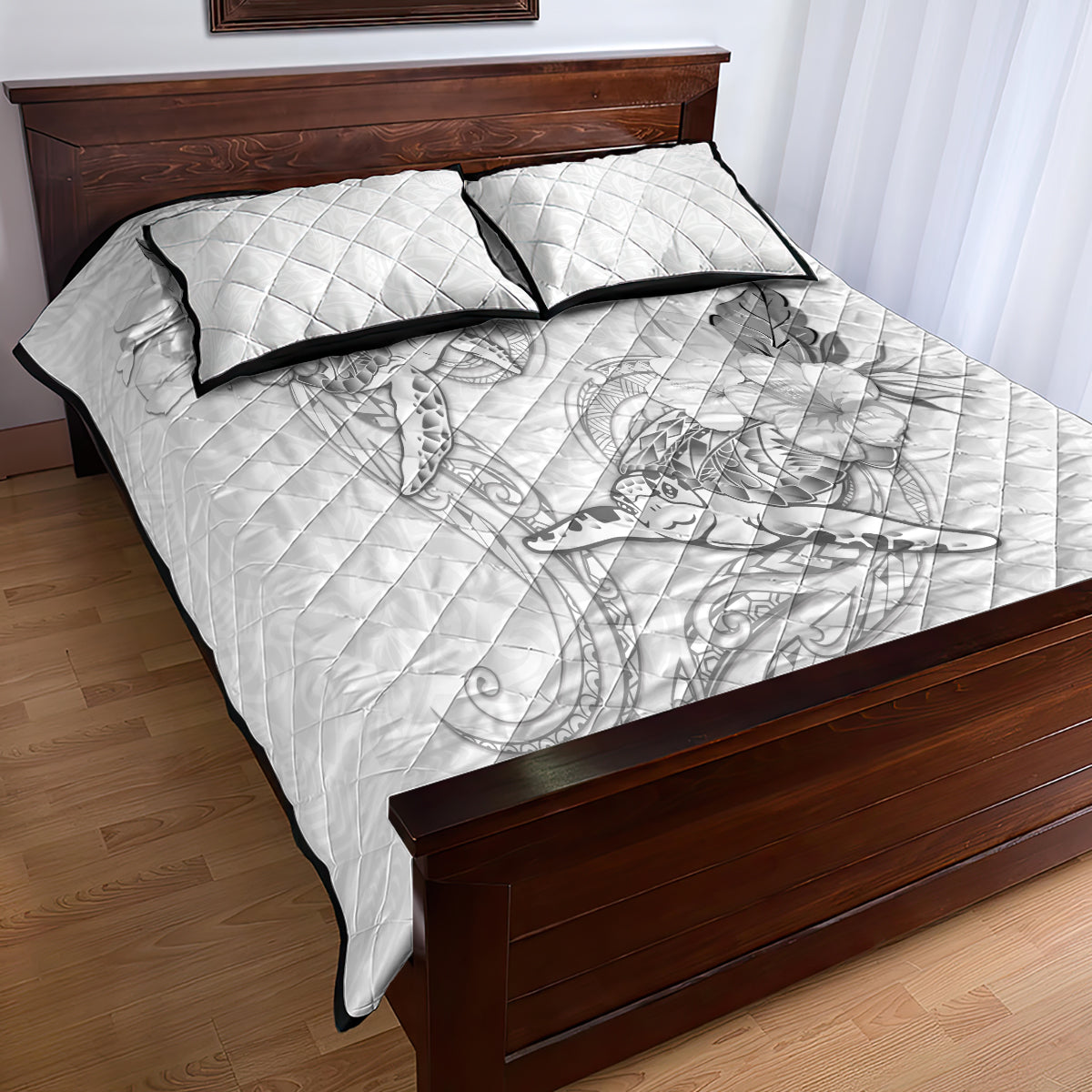 Polynesia Sea Turtle Couple Quilt Bed Set Happy Valentine Day White LT05 - Polynesian Pride
