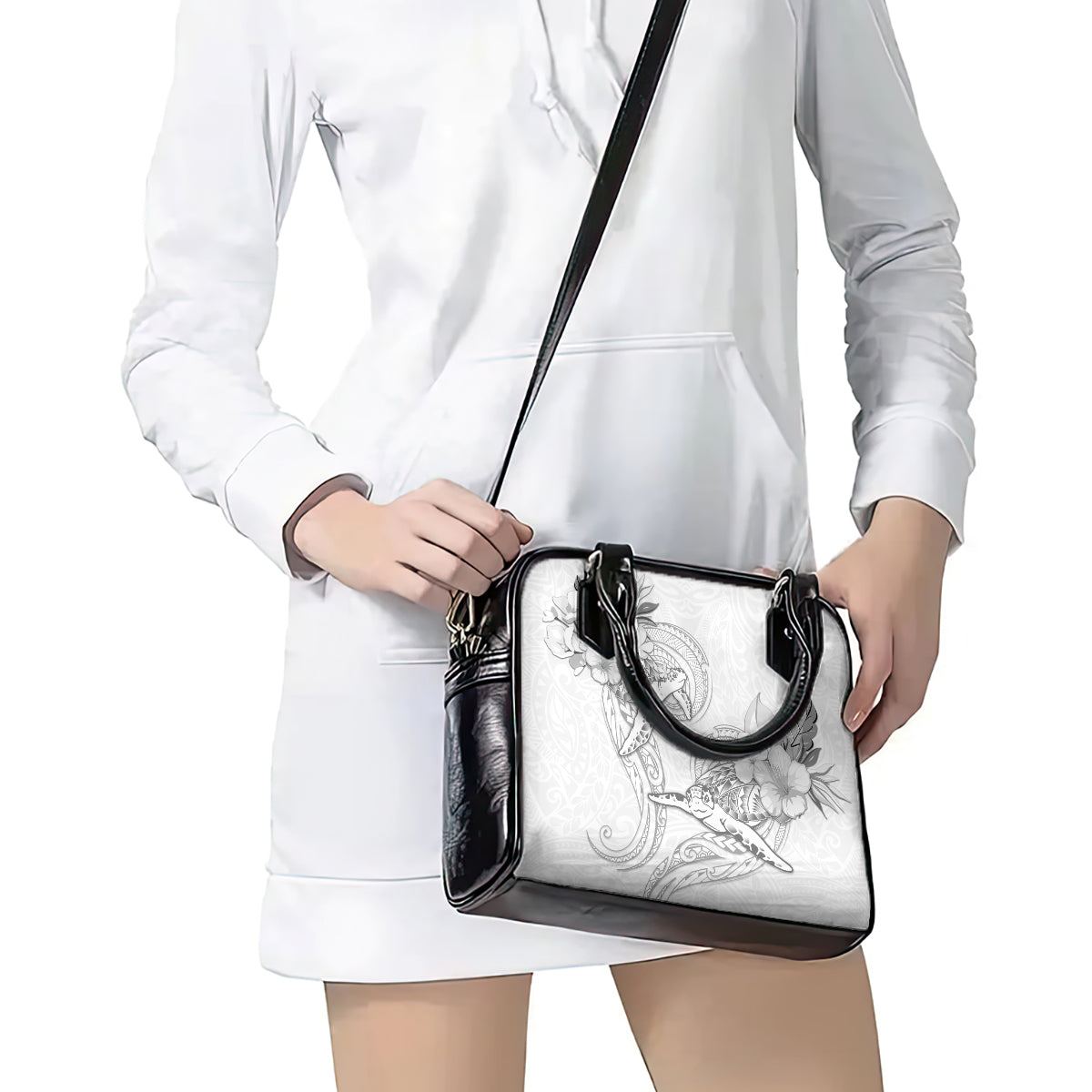 Polynesia Sea Turtle Couple Shoulder Handbag Happy Valentine Day White LT05 - Polynesian Pride