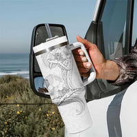 Polynesia Sea Turtle Couple Tumbler With Handle Happy Valentine Day White