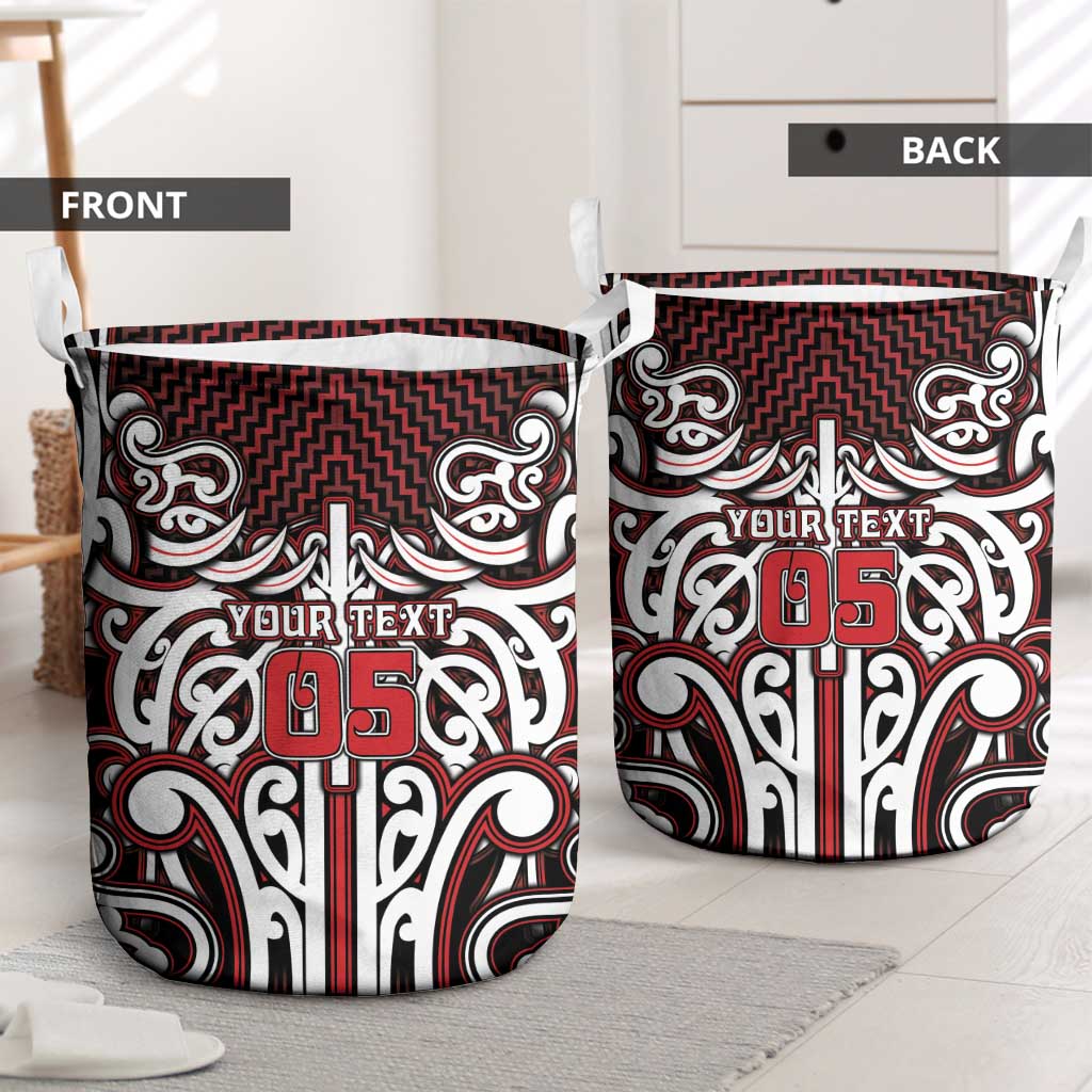Custom Aotearoa Ngapuhi Laundry Basket Maori Tribal Pattern Mix Poutama LT05 - Polynesian Pride