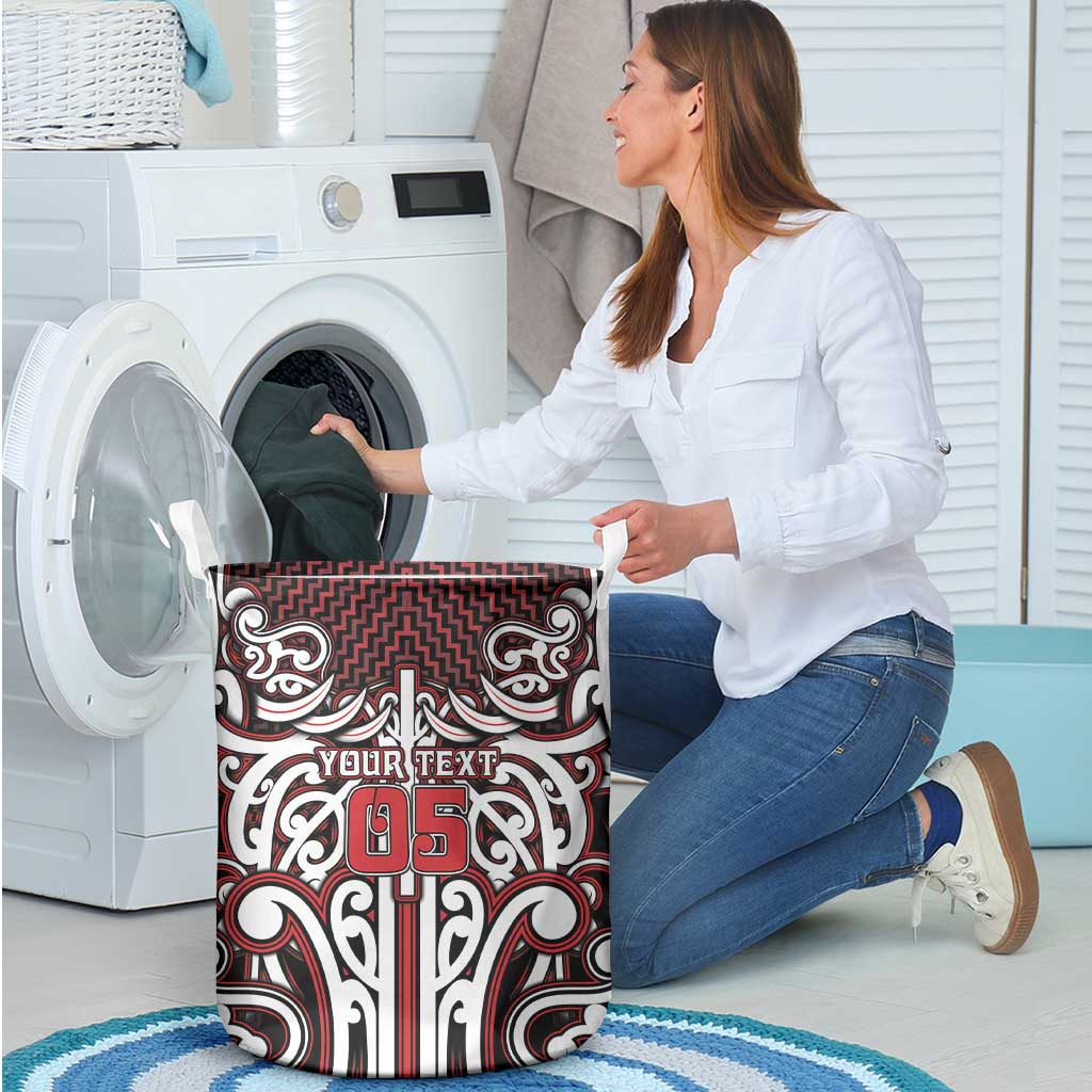 Custom Aotearoa Ngapuhi Laundry Basket Maori Tribal Pattern Mix Poutama LT05 - Polynesian Pride