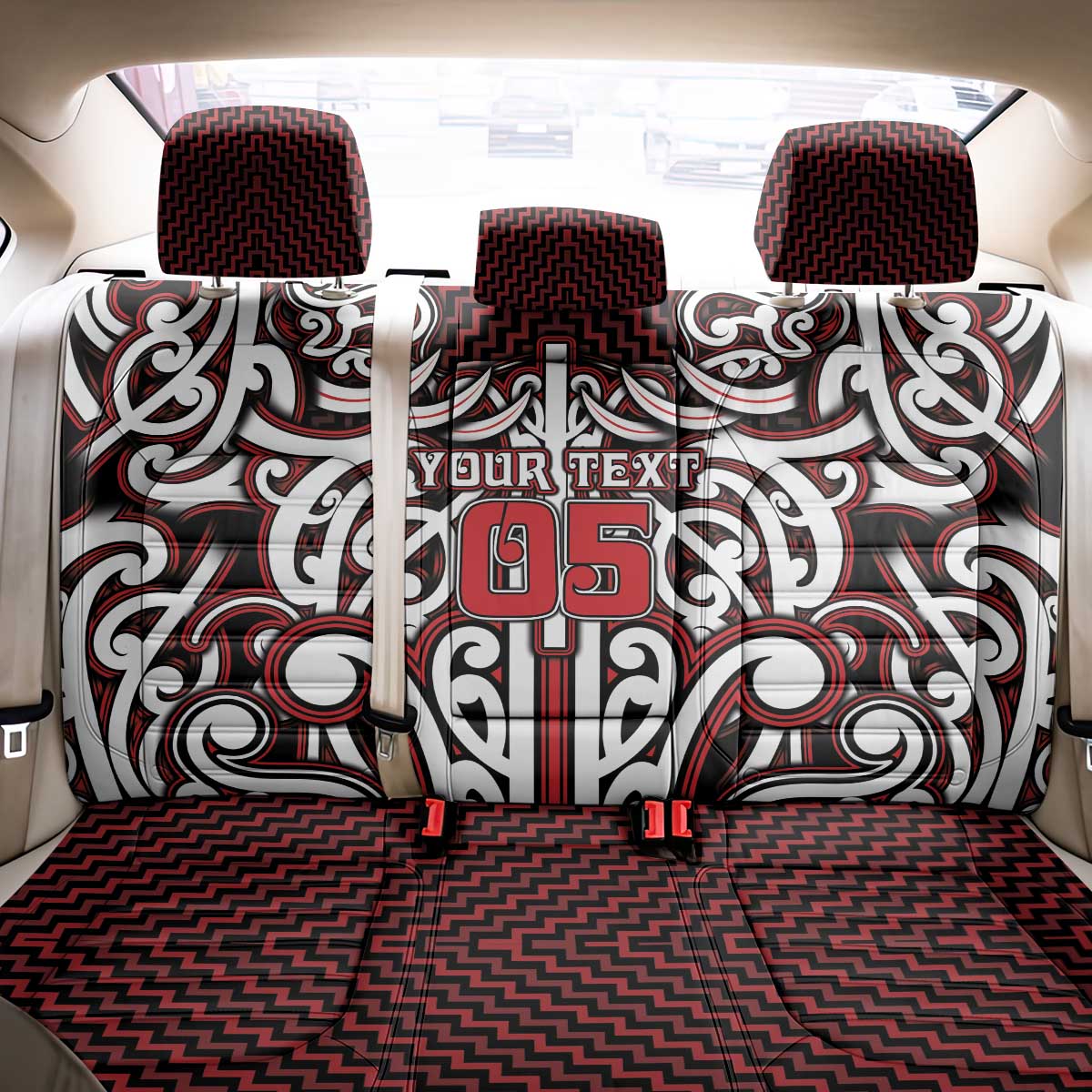 Custom Aotearoa Ngapuhi Back Car Seat Cover Maori Tribal Pattern Mix Poutama