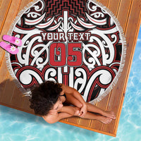 Custom Aotearoa Ngapuhi Beach Blanket Maori Tribal Pattern Mix Poutama LT05 - Polynesian Pride