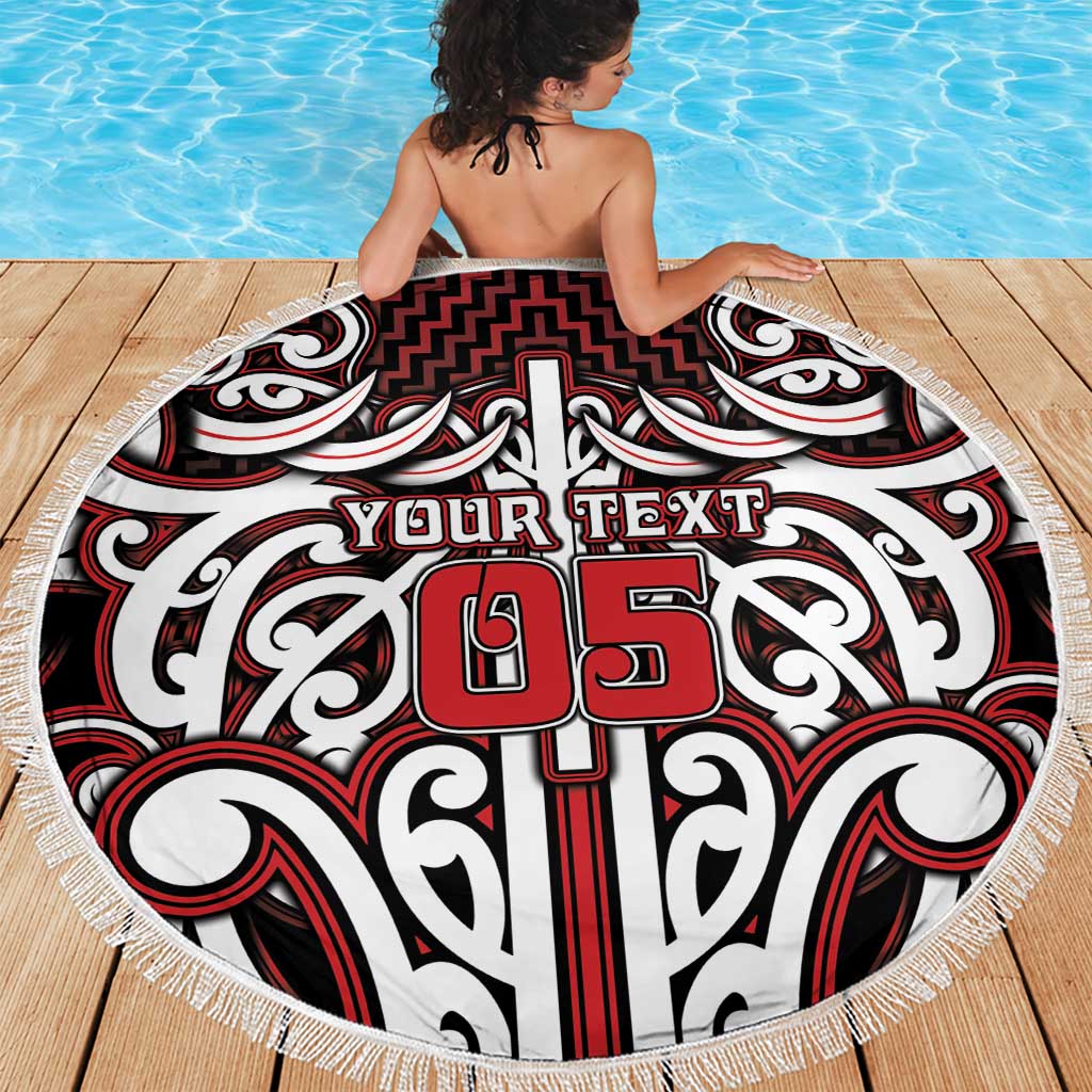 Custom Aotearoa Ngapuhi Beach Blanket Maori Tribal Pattern Mix Poutama LT05 - Polynesian Pride