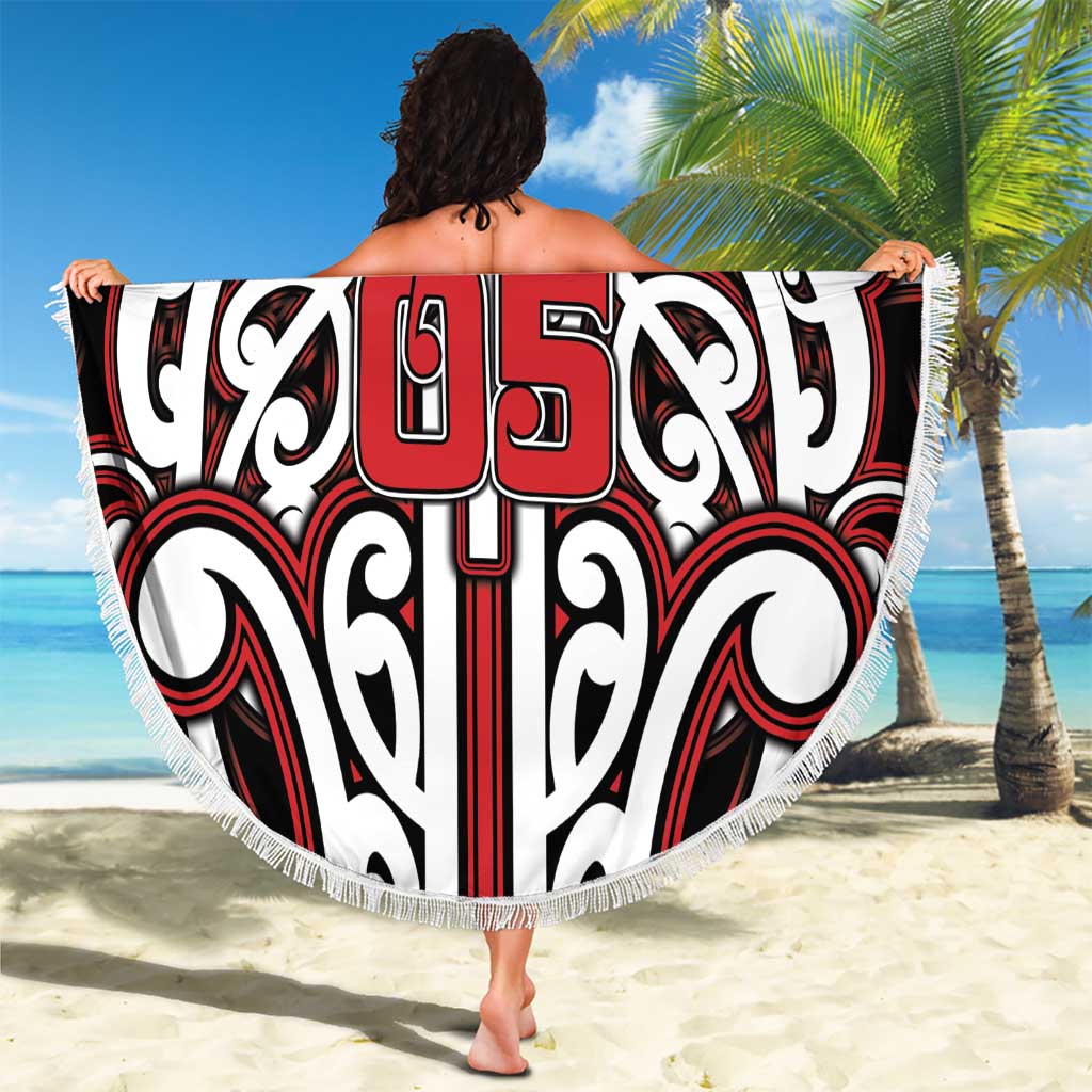 Custom Aotearoa Ngapuhi Beach Blanket Maori Tribal Pattern Mix Poutama LT05 - Polynesian Pride