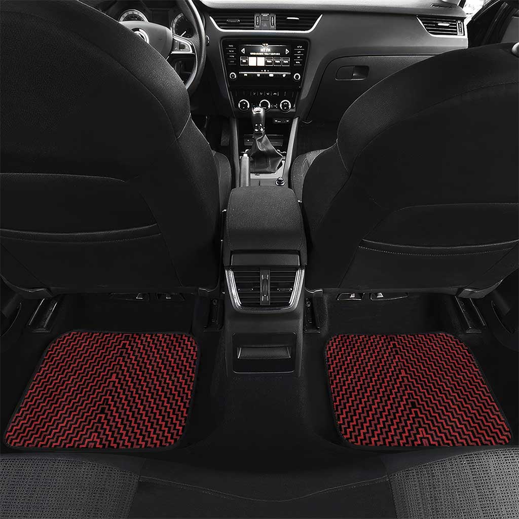 Custom Aotearoa Ngapuhi Car Mats Maori Tribal Pattern Mix Poutama LT05 Set 2pcs - Back Red - Polynesian Pride
