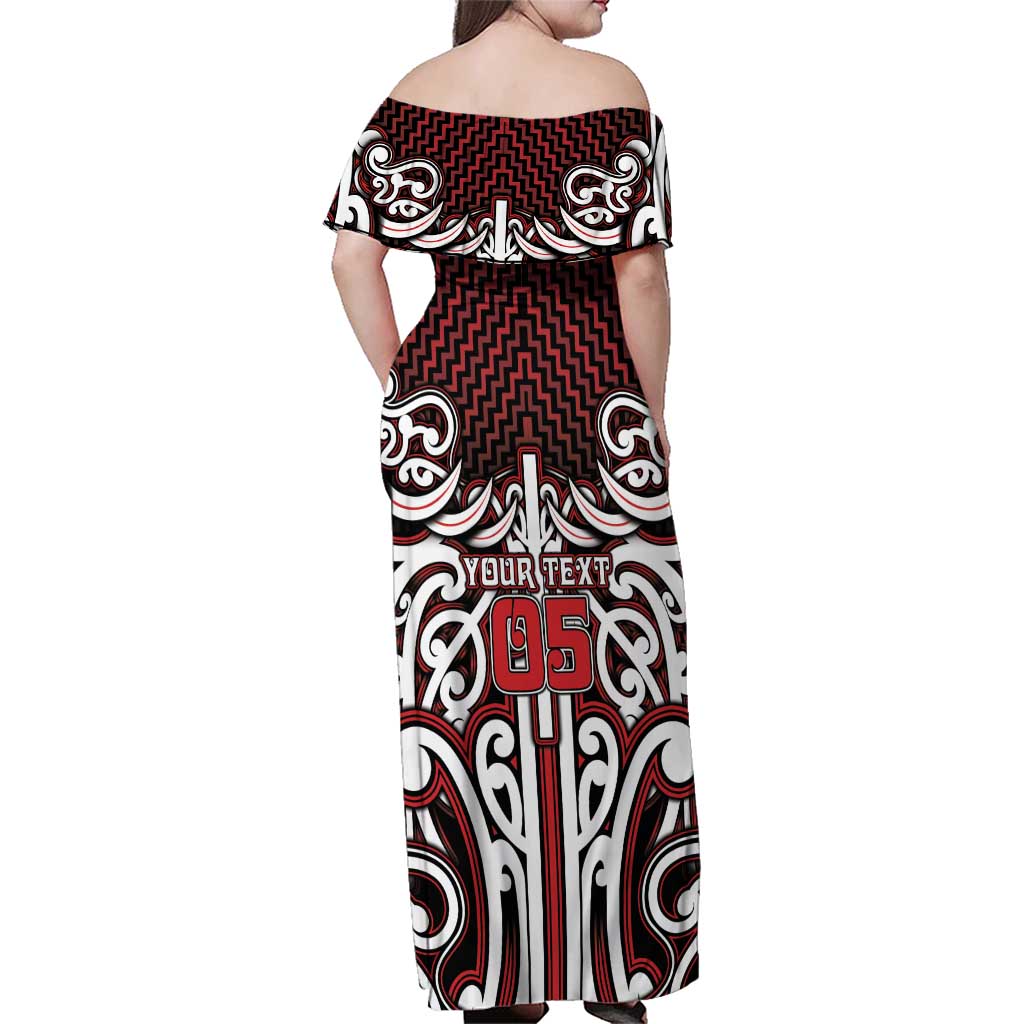 Custom Aotearoa Ngapuhi Family Matching Off Shoulder Maxi Dress and Hawaiian Shirt Maori Tribal Pattern Mix Poutama LT05 - Polynesian Pride