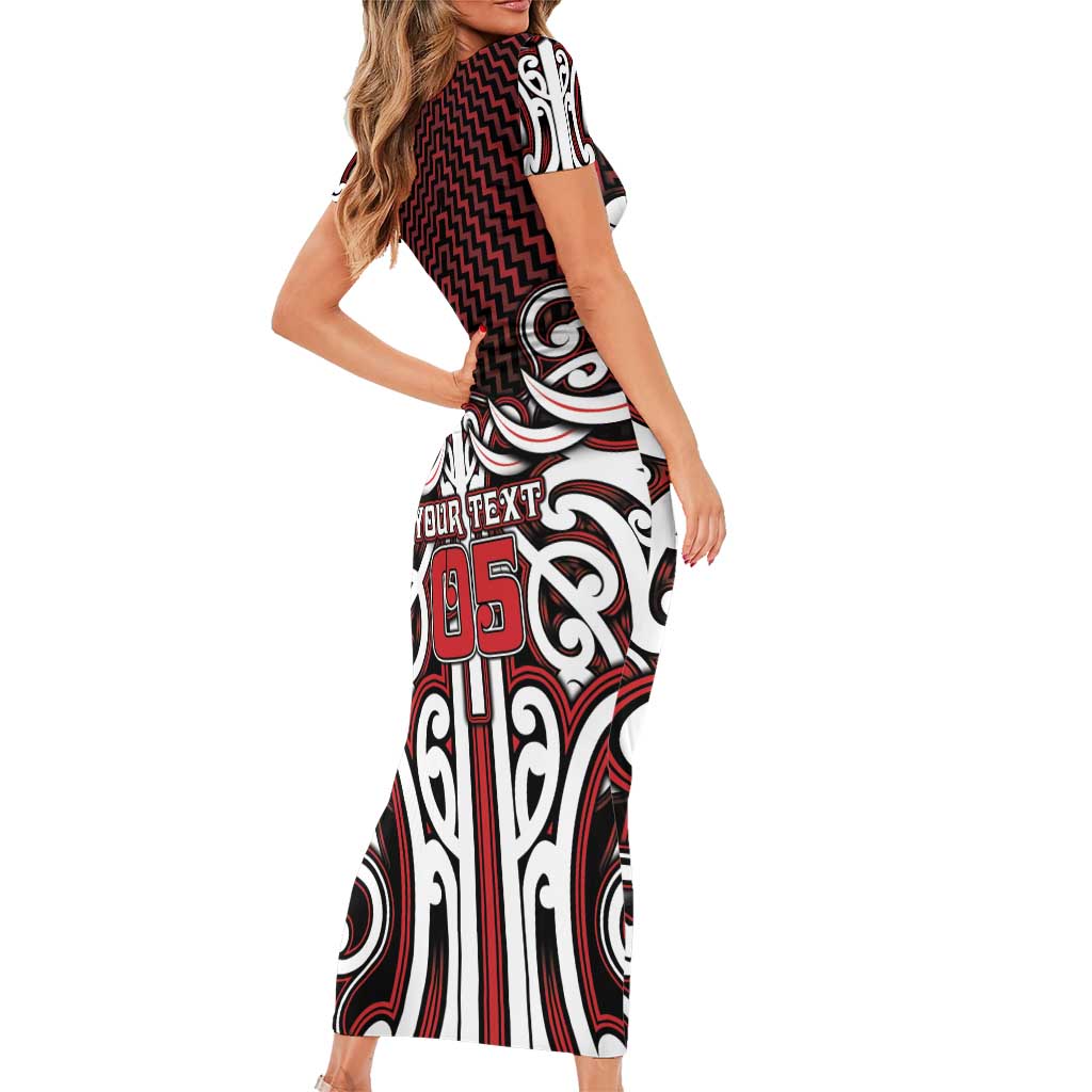 Custom Aotearoa Ngapuhi Family Matching Short Sleeve Bodycon Dress and Hawaiian Shirt Maori Tribal Pattern Mix Poutama LT05 - Polynesian Pride
