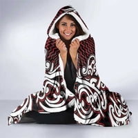 Custom Aotearoa Ngapuhi Hooded Blanket Maori Tribal Pattern Mix Poutama
