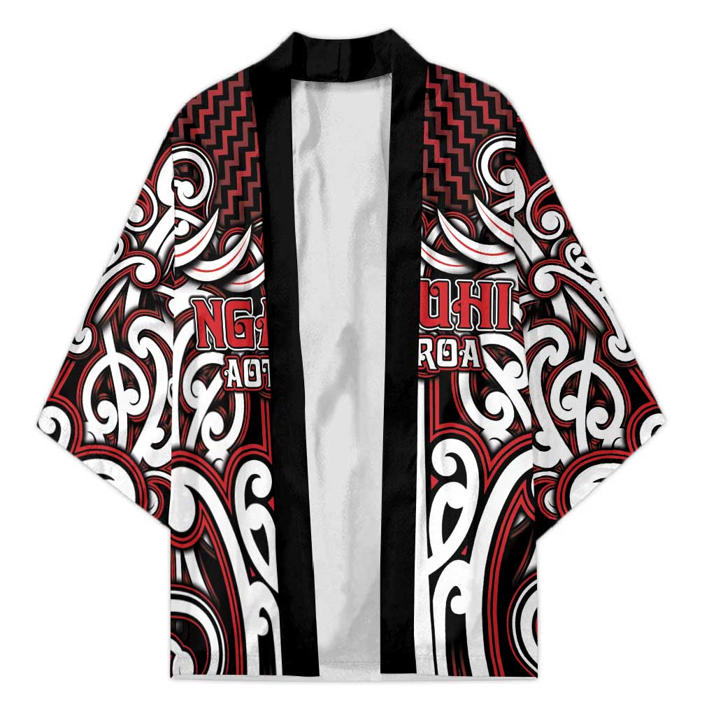 Custom Aotearoa Ngapuhi Kimono Maori Tribal Pattern Mix Poutama LT05 Unisex Red - Polynesian Pride