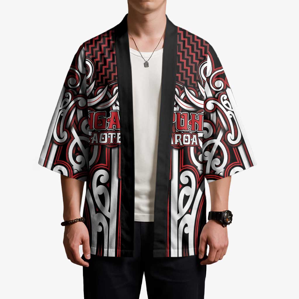 Custom Aotearoa Ngapuhi Kimono Maori Tribal Pattern Mix Poutama LT05 - Polynesian Pride