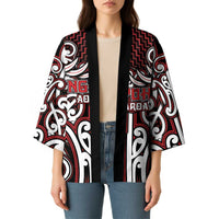 Custom Aotearoa Ngapuhi Kimono Maori Tribal Pattern Mix Poutama LT05 - Polynesian Pride