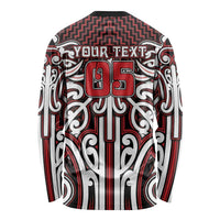 Custom Aotearoa Ngapuhi Long Sleeve Shirt Maori Tribal Pattern Mix Poutama