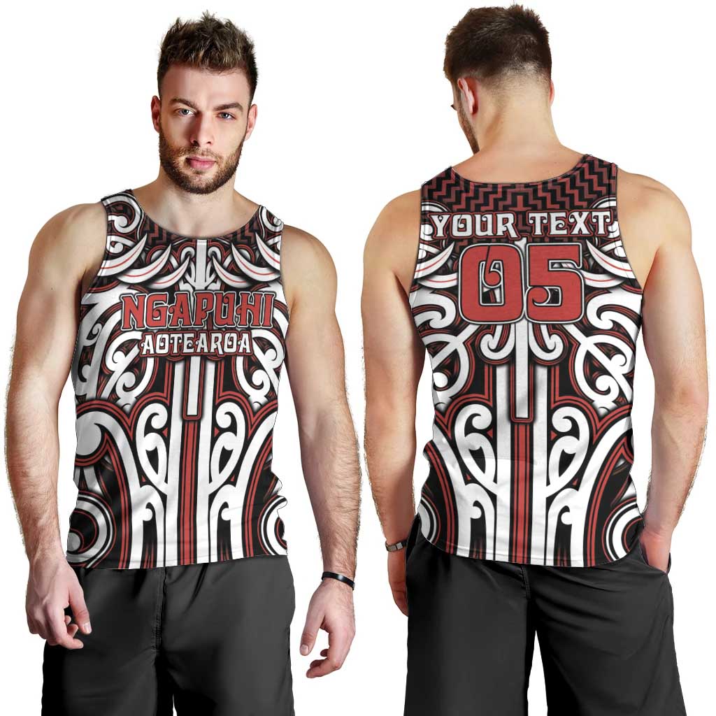 Custom Aotearoa Ngapuhi Men Tank Top Maori Tribal Pattern Mix Poutama
