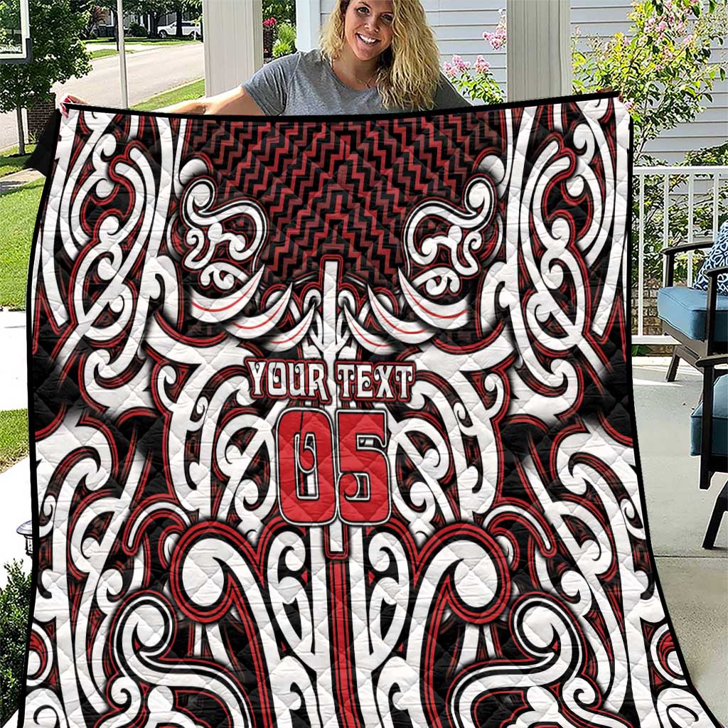 Custom Aotearoa Ngapuhi Quilt Maori Tribal Pattern Mix Poutama LT05 Red - Polynesian Pride