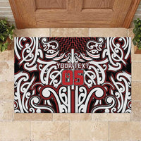 Custom Aotearoa Ngapuhi Rubber Doormat Maori Tribal Pattern Mix Poutama