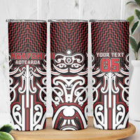 Custom Aotearoa Ngapuhi Skinny Tumbler Maori Tribal Pattern Mix Poutama