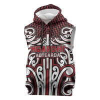 Custom Aotearoa Ngapuhi Sleeveless Hoodie Maori Tribal Pattern Mix Poutama