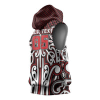 Custom Aotearoa Ngapuhi Sleeveless Hoodie Maori Tribal Pattern Mix Poutama