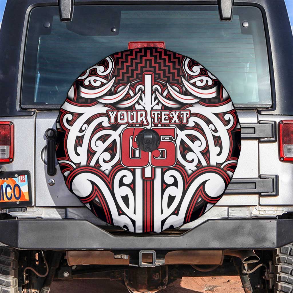 Custom Aotearoa Ngapuhi Spare Tire Cover Maori Tribal Pattern Mix Poutama
