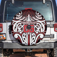 Custom Aotearoa Ngapuhi Spare Tire Cover Maori Tribal Pattern Mix Poutama