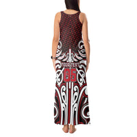 Custom Aotearoa Ngapuhi Tank Maxi Dress Maori Tribal Pattern Mix Poutama