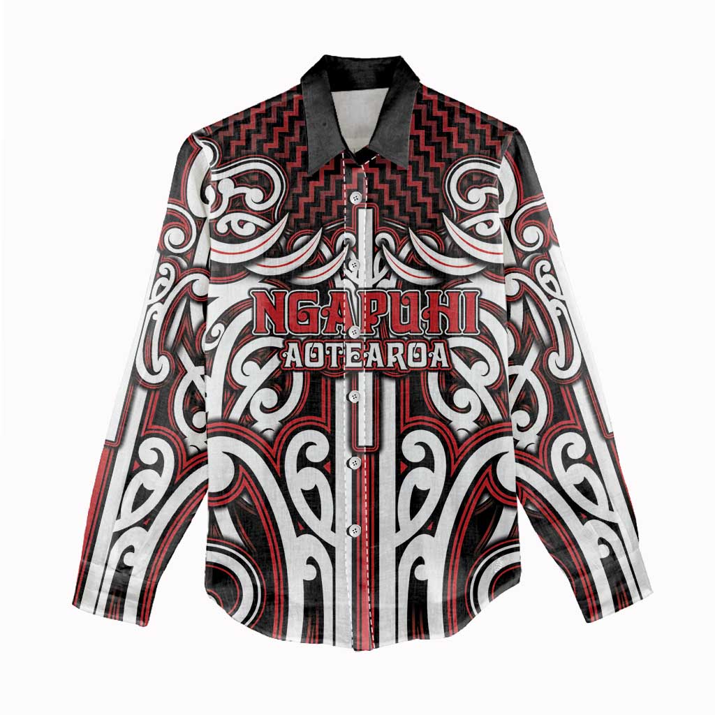 Custom Aotearoa Ngapuhi Women Casual Shirt Maori Tribal Pattern Mix Poutama