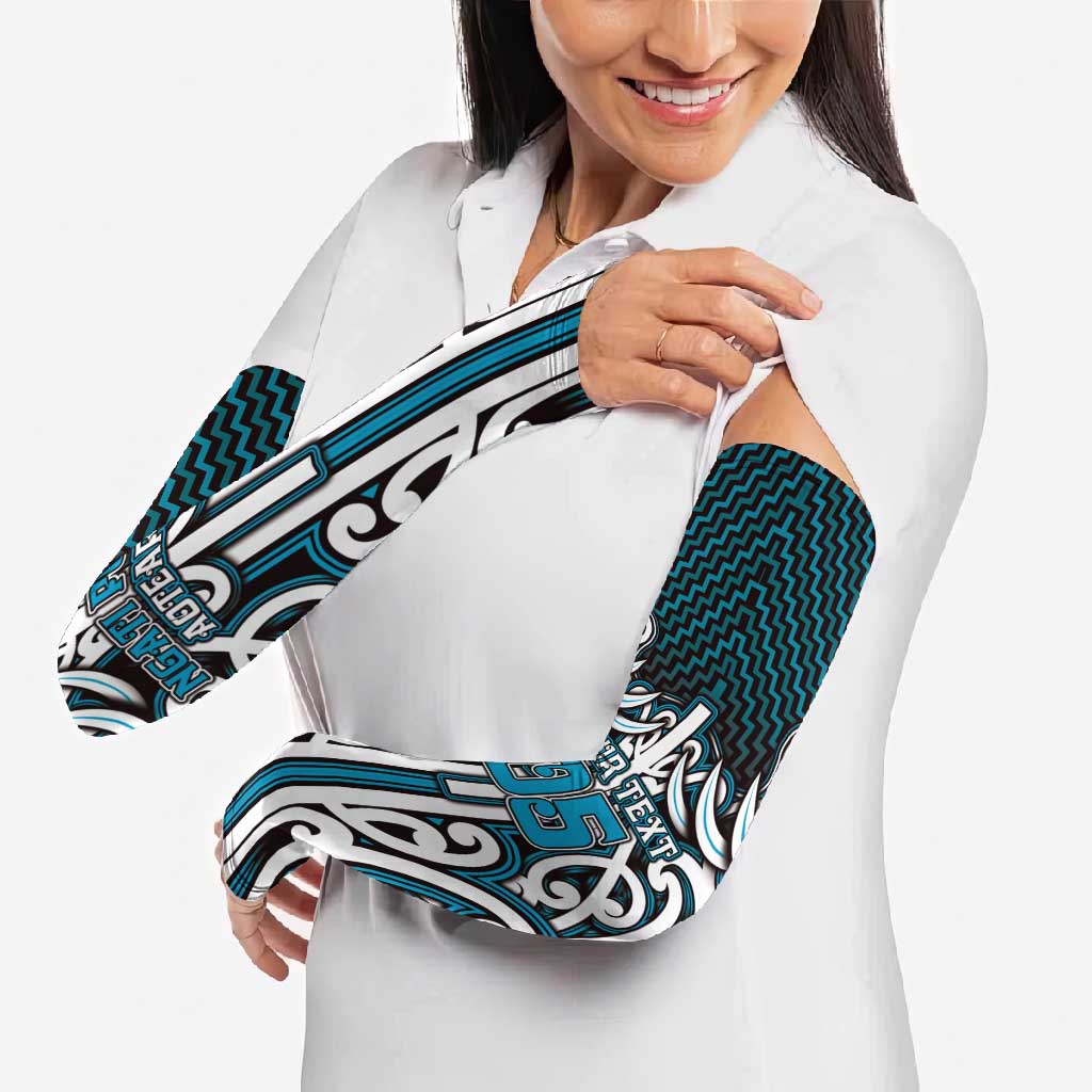Custom Aotearoa Ngati Porou Arm Sleeves Maori Tribal Pattern Mix Poutama