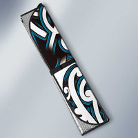Custom Aotearoa Ngati Porou Auto Sun Shade Maori Tribal Pattern Mix Poutama