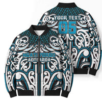 Custom Aotearoa Ngati Porou Bomber Puffer Jacket Maori Tribal Pattern Mix Poutama
