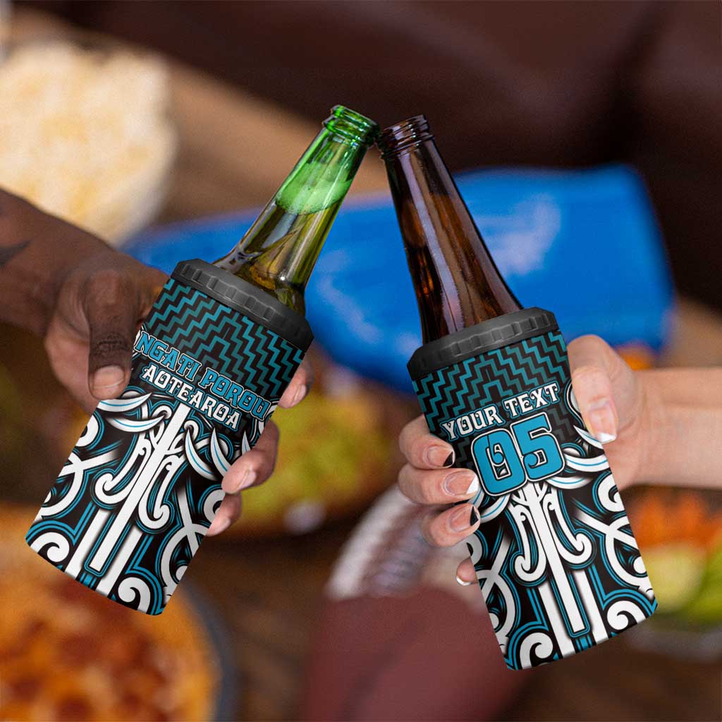 Custom Aotearoa Ngati Porou 4 in 1 Can Cooler Tumbler Maori Tribal Pattern Mix Poutama