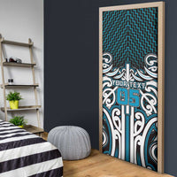 Custom Aotearoa Ngati Porou Door Cover Maori Tribal Pattern Mix Poutama