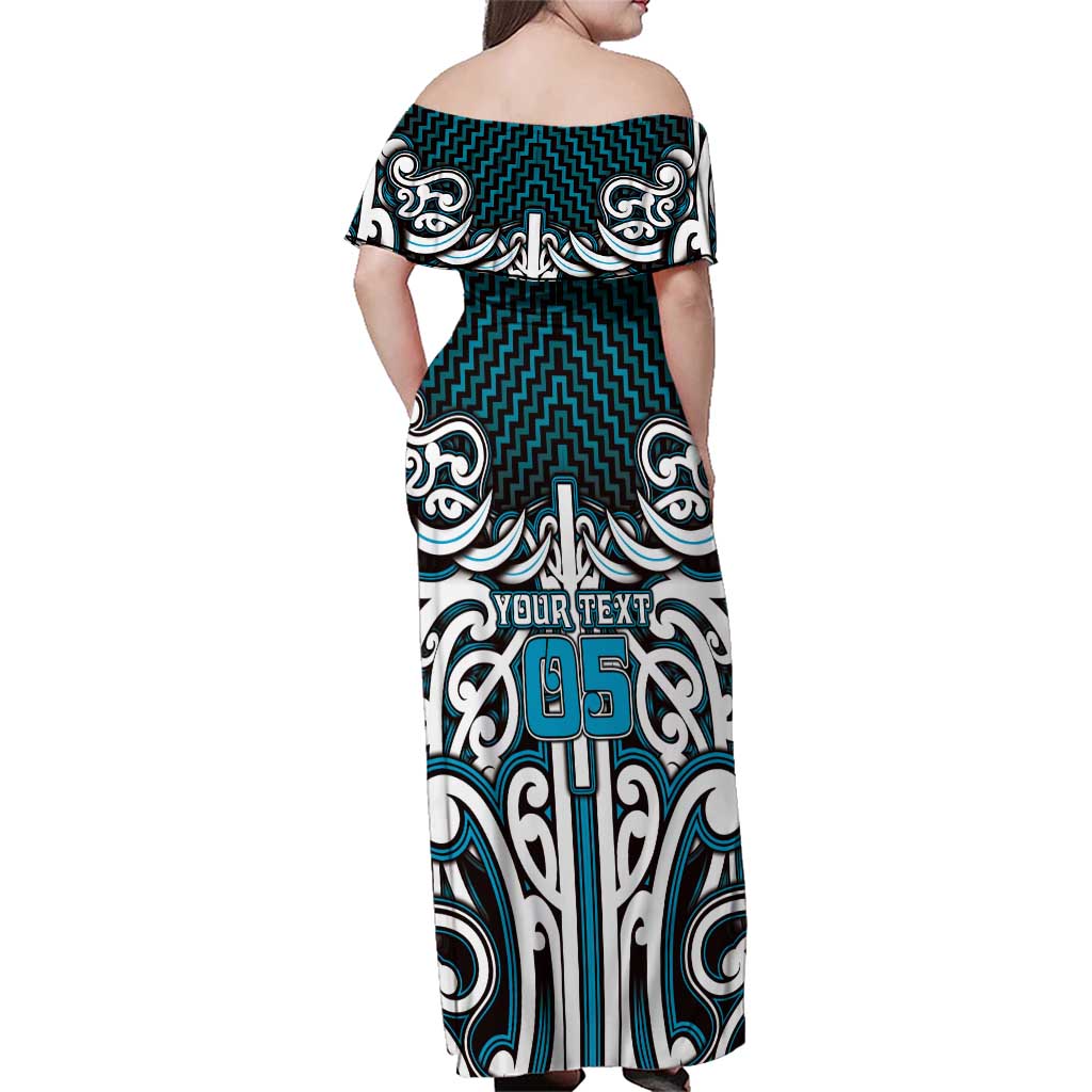 Custom Aotearoa Ngati Porou Family Matching Off Shoulder Maxi Dress and Hawaiian Shirt Maori Tribal Pattern Mix Poutama LT05 - Polynesian Pride